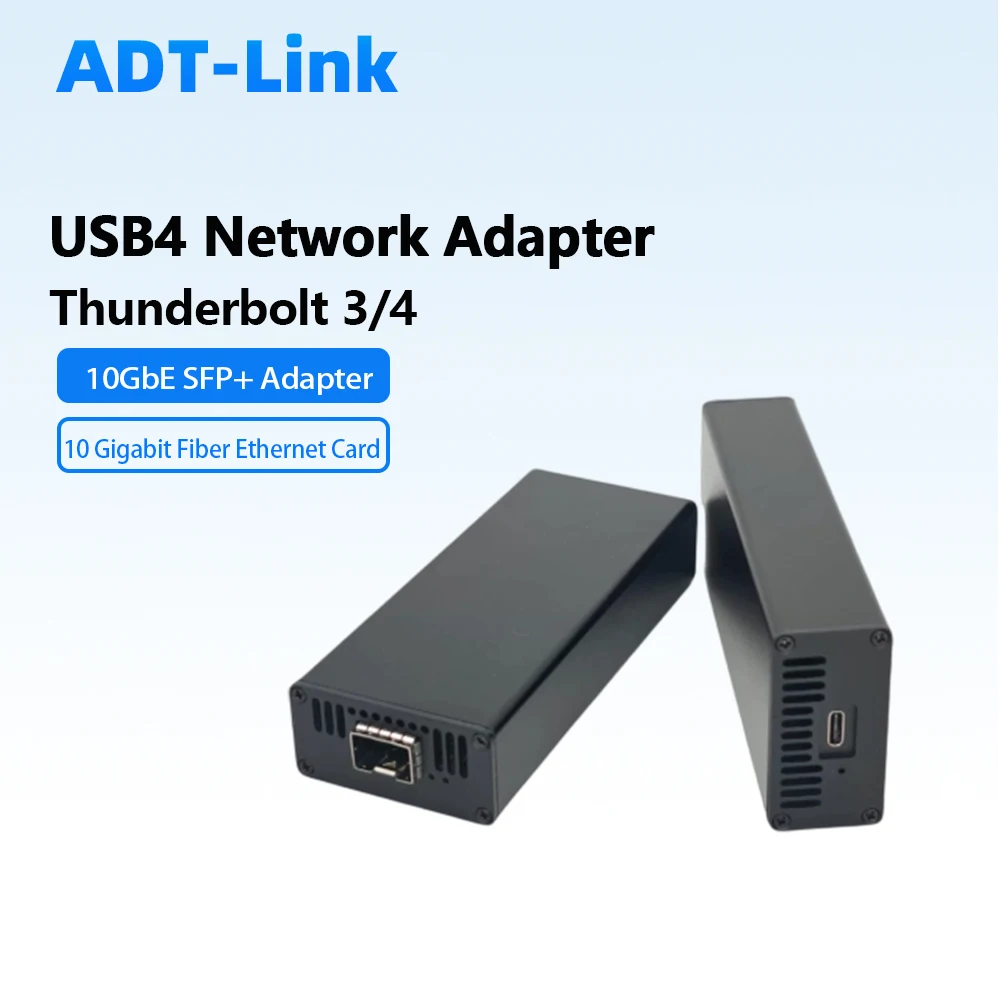 USB4 10G SFP+ Network Card Single Port 10GbE Fiber Adapter Compatible Thunderbolt 3/4 Plug&Play for IMac MacBook Windows Linux