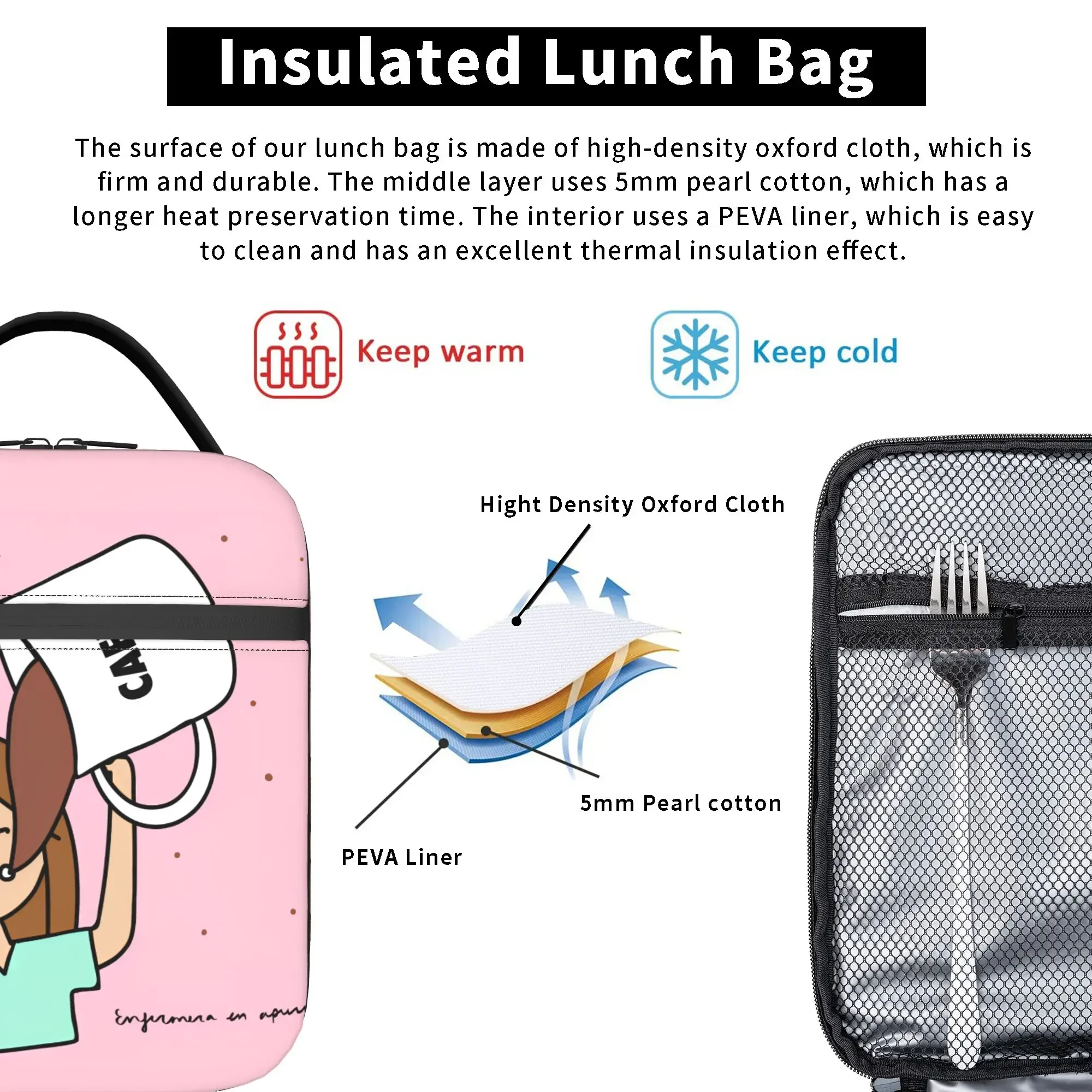Nurse Enfermera En Apuros Medical Care Lunch Bag Coffee Outdoor Picnic Lunch Box For Men Thermal Lunch Bags Oxford Cooler Bag