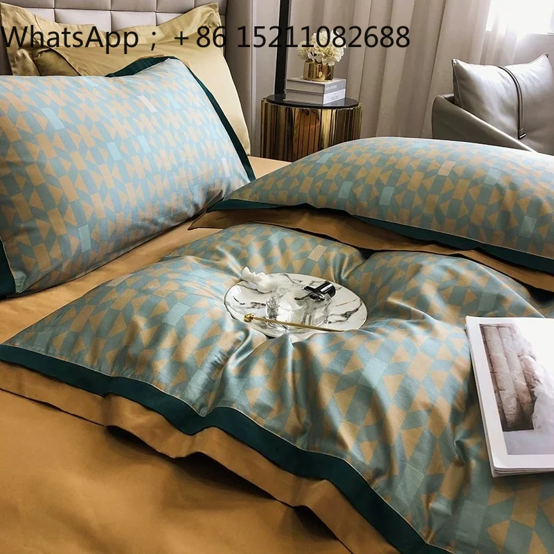 SCY high-end 100 long-staple cotton four-piece cotton quilt cover light luxury quilt cover bedding