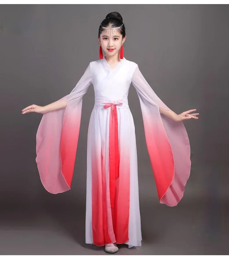 Guzheng desempenho das crianças roupas estilo chinês vestido de dança clássica tradicional folclórica antiga hanfu dance wear para o palco