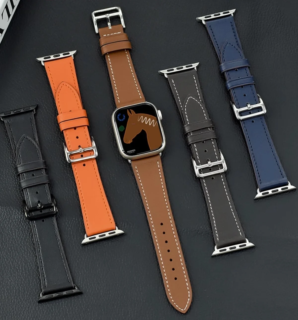 Herm È S Leather Strap for Apple Watch Band Series Ultra 8 7 6 5 4 3 2 1 SE 49mm 45mm 44mm 40mm Men Women Iwatch Dermis Bracelet