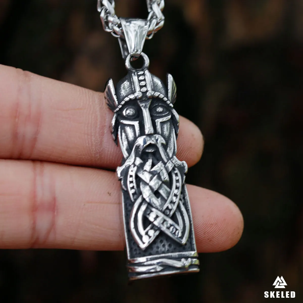 Nordic Men Stainless Steel Viking Helmet Warrior Odin Punk Pendant Necklace Amulet Vintage Scandinavian Jewelry Gift