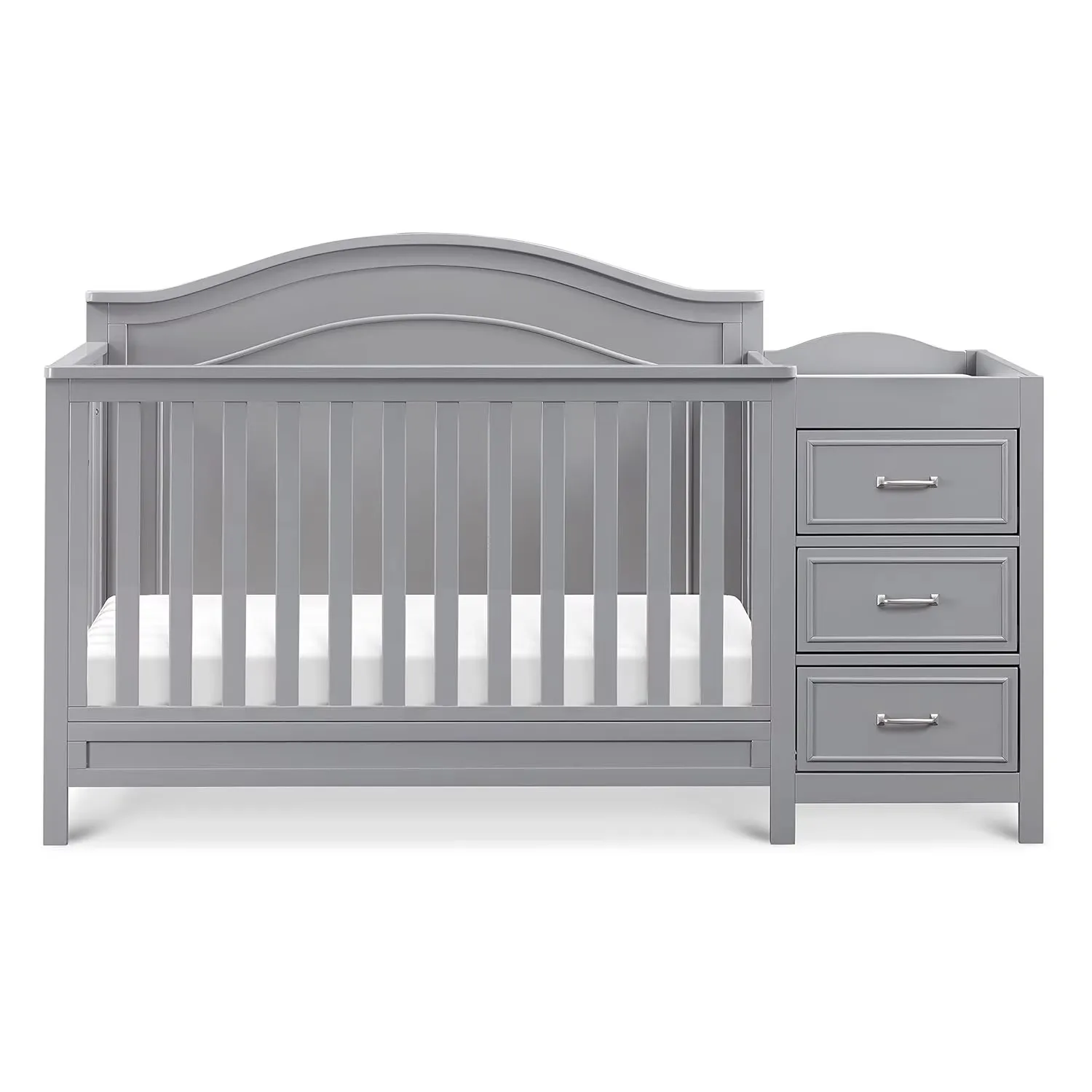 4-in-1 Convertible Crib and Changer Combo in Grey