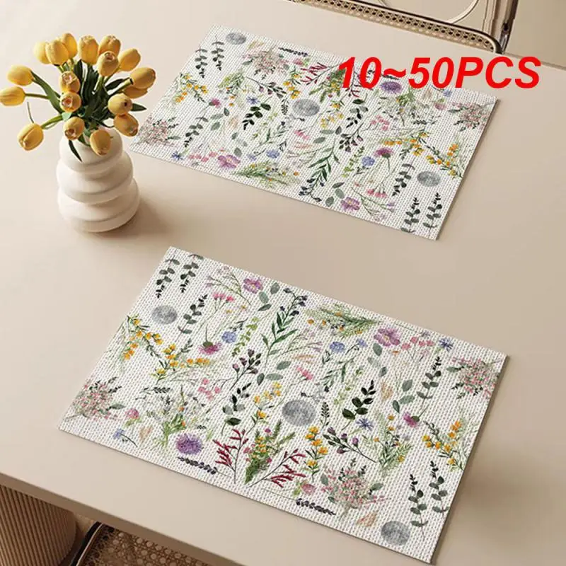 

10~50PCS Printed Placemat Wear-resistant And Scratch-resistant Durable Cozy Kitchen Decoration Insulated Placemat Clear Pattern