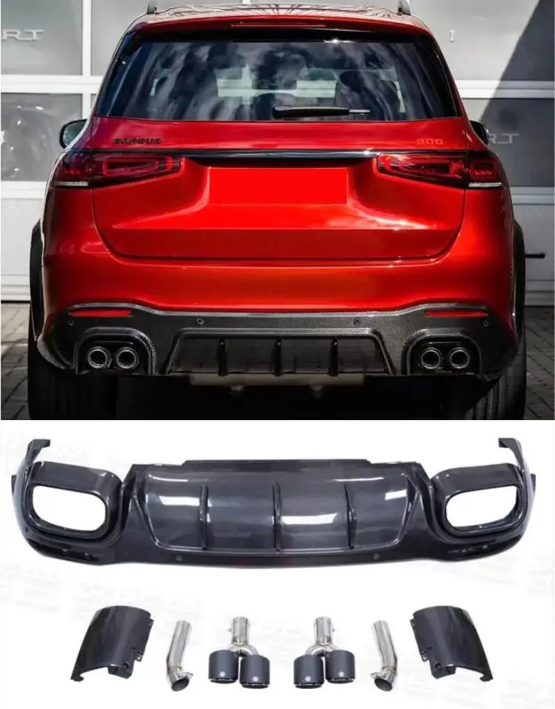 

For Benz X167 GLS450 GLS63 20-23 Real Carbon Bumper Fiber Front lip Rear Diffuser Spoiler Wheel Brow Exhaust Body Kit