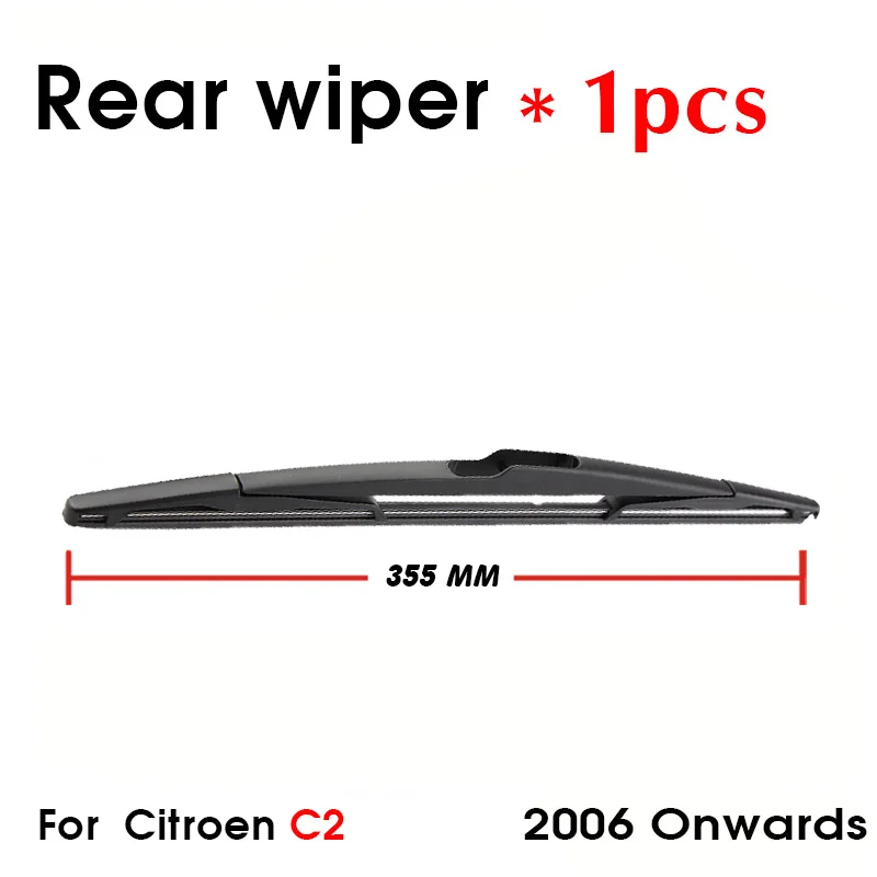 Car Wiper Blade For Citroen C2 2006 Onwards Rear Back Windshield Windscreen Rear Wiper 355mm+Arm 360mm Car Accessories