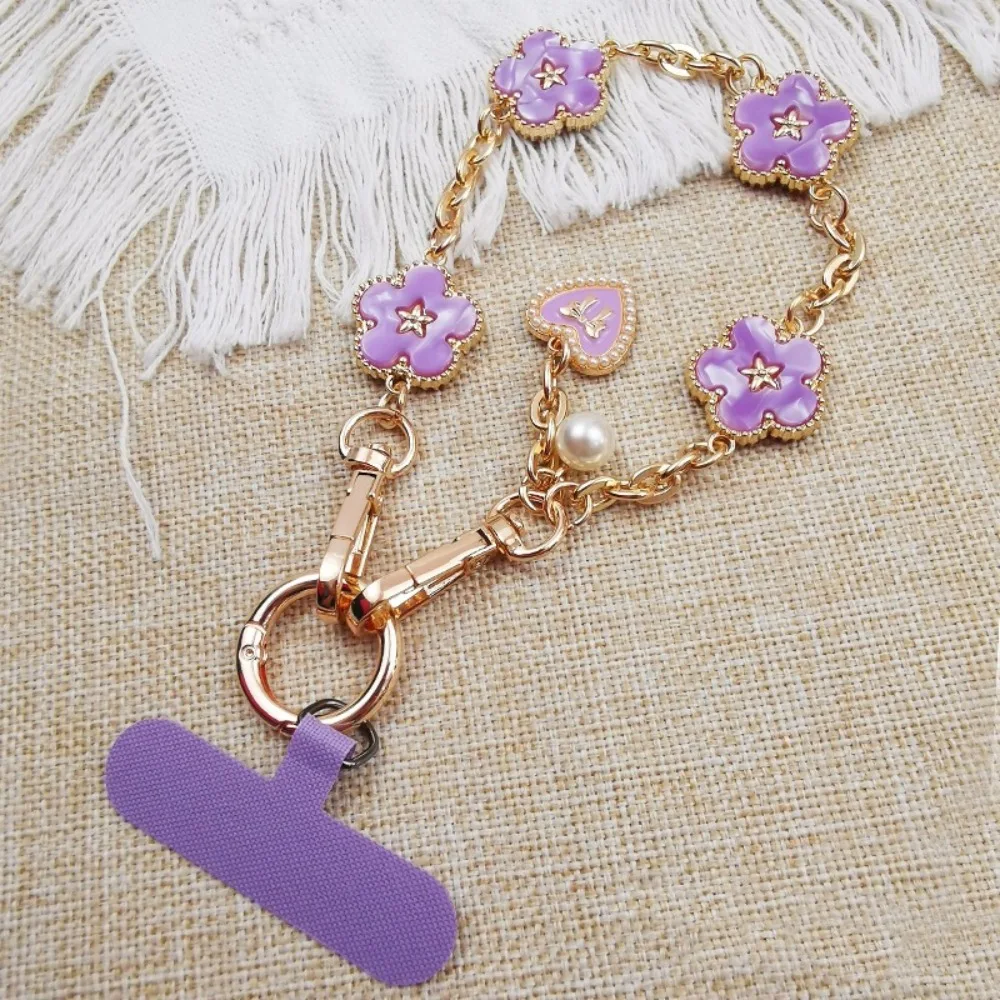 

Ремешок для мобильного телефона с цветком, металлическая цепочка с защитой от потери, цепочка для мобильного телефона, ручной короткий ремешок для мобильного телефона, аксессуары для чехла для телефона