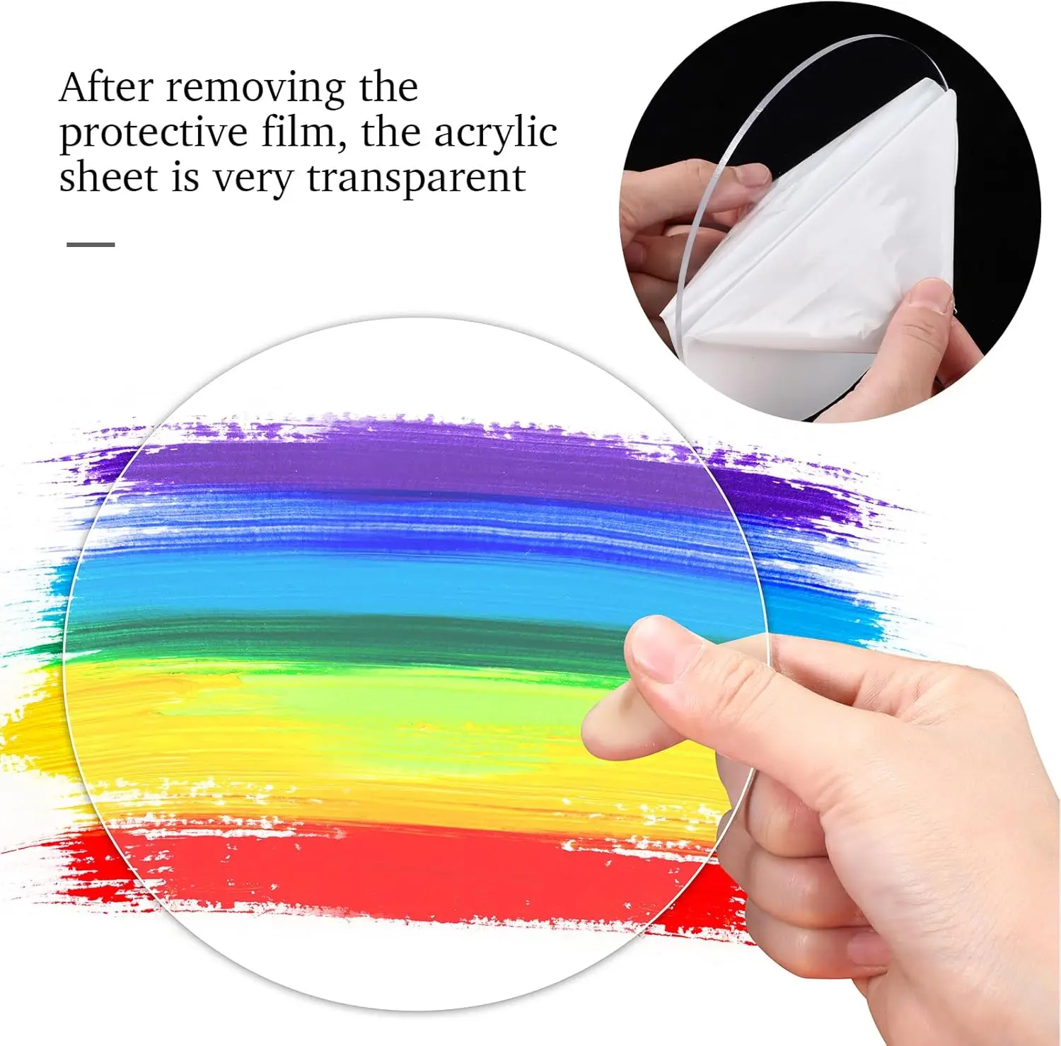 1/4" runde Acryl-Plexiglasplatte, 6 Zoll Durchmesser, klarer Acrylkreis, Kuchenscheibe, Tischplatte, Acryl-Hintergrund