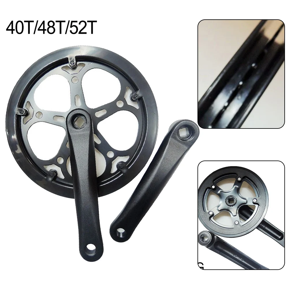 Bicycle Single Speed Crankshaft 170MM 48T 40T 52T Square Hole Chainring CrankArm Set Bike Crankset Accessories