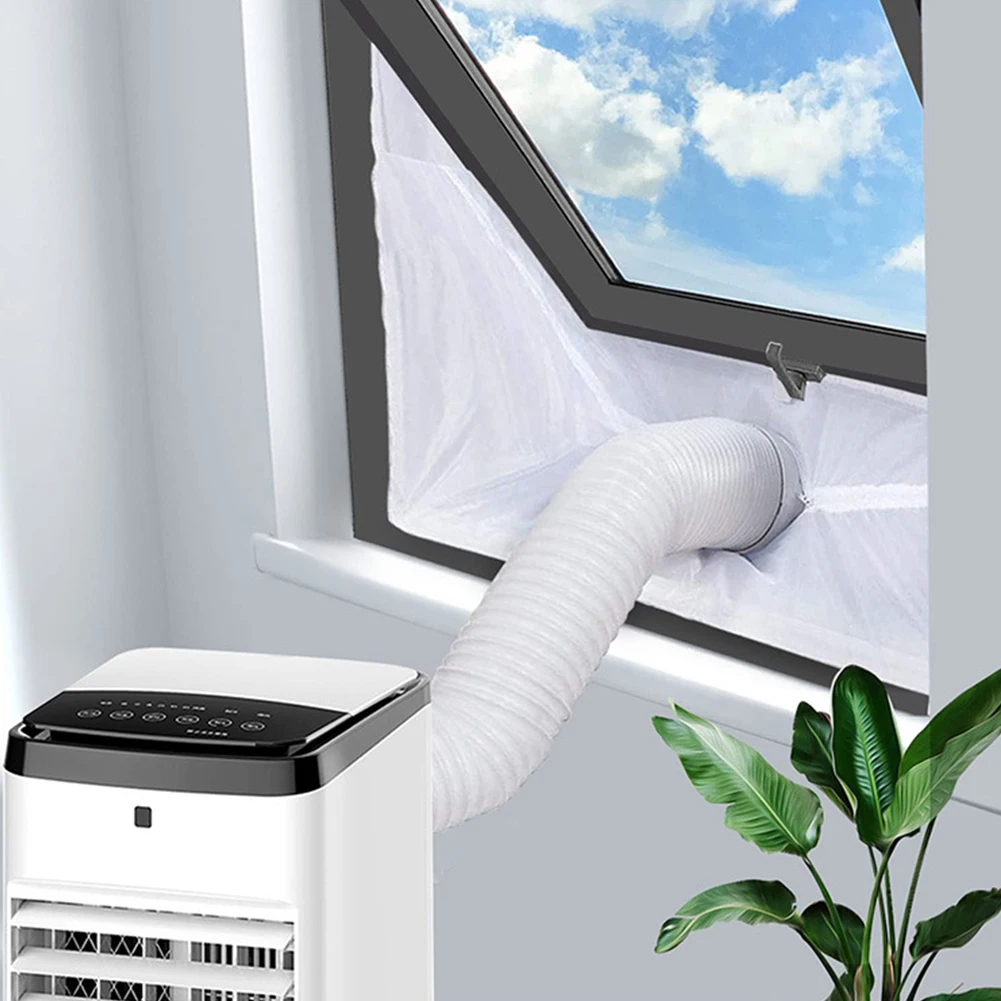 Adjustable Air Conditioner Window Seal Air Lock Window Seal Cloth Plate Energy-Saving Insulation Cover With Zipper Outlet