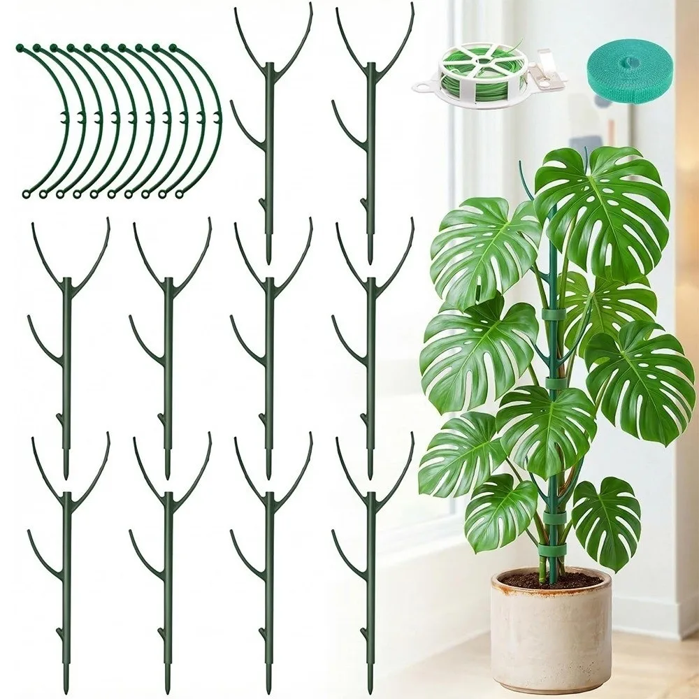 Plastic Plant Support Pile Flower Pot Trellis Prevent Tipping Over Climbing Vine Stake Expandable Height Detachable