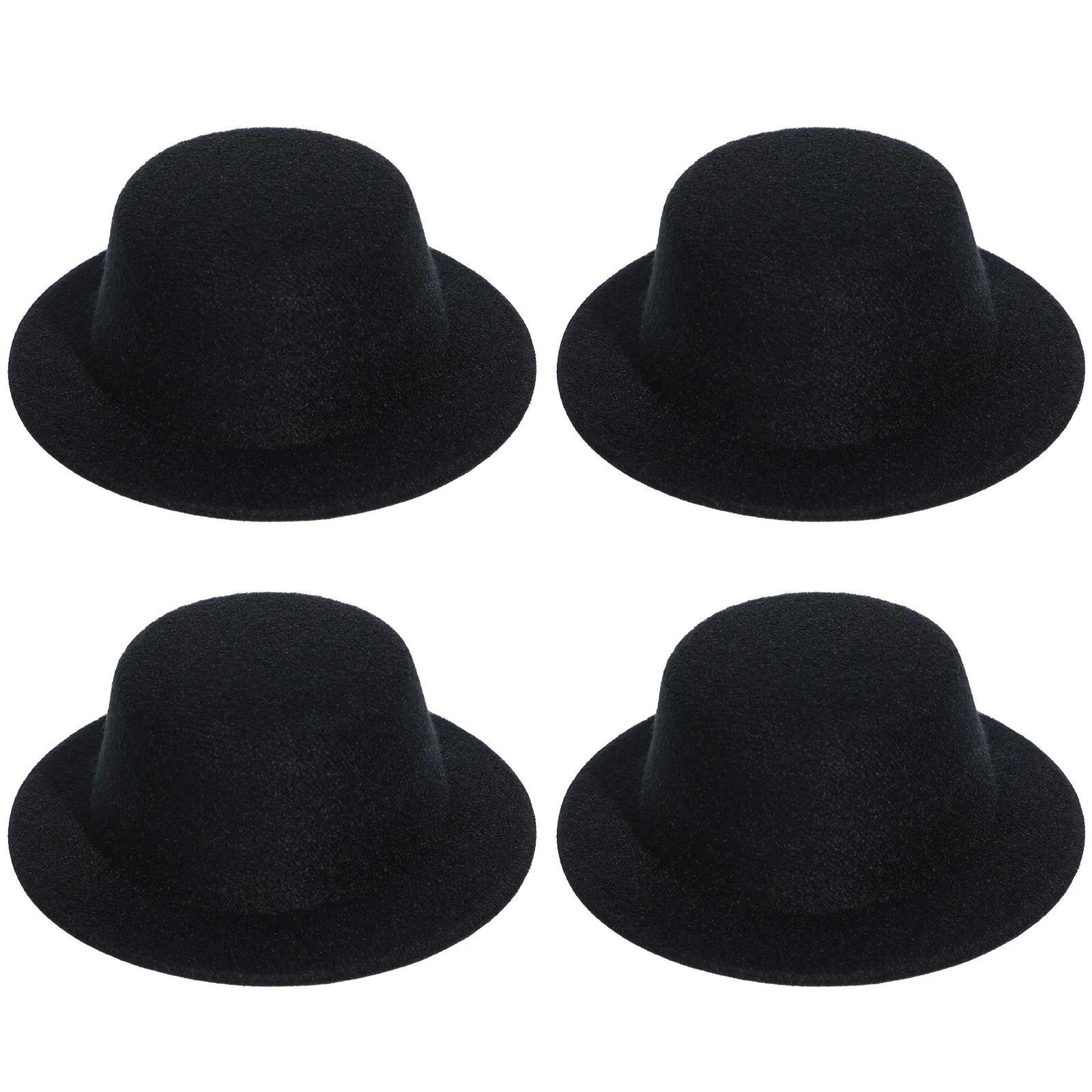 

4pcs Diy Formal Hats Mini Billycock Hairpins Headbands Accessories Light Material Fashion Decorative Tops Hat For Hair Clips