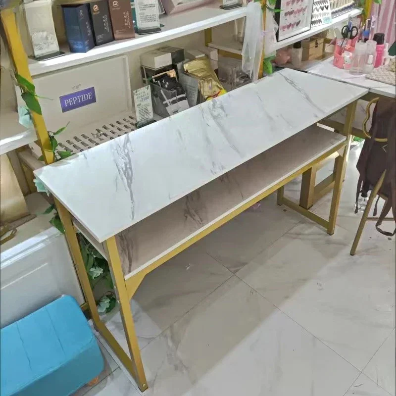 MESA DE MANICURA comercial minimalista, muebles nórdicos para el hogar, banco de trabajo de salón de belleza profesional, diseñador de lujo