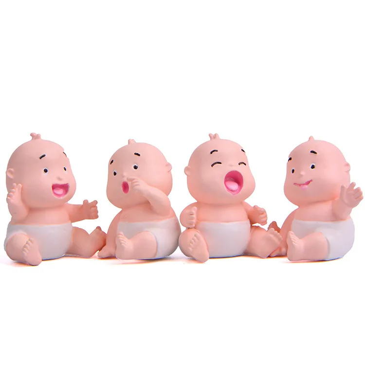 Samll Cute Lovely Baby Infant Figurines Resin Models Miniature Mini Figures Desktop Dollhouse Car Decoration Dolls Toys