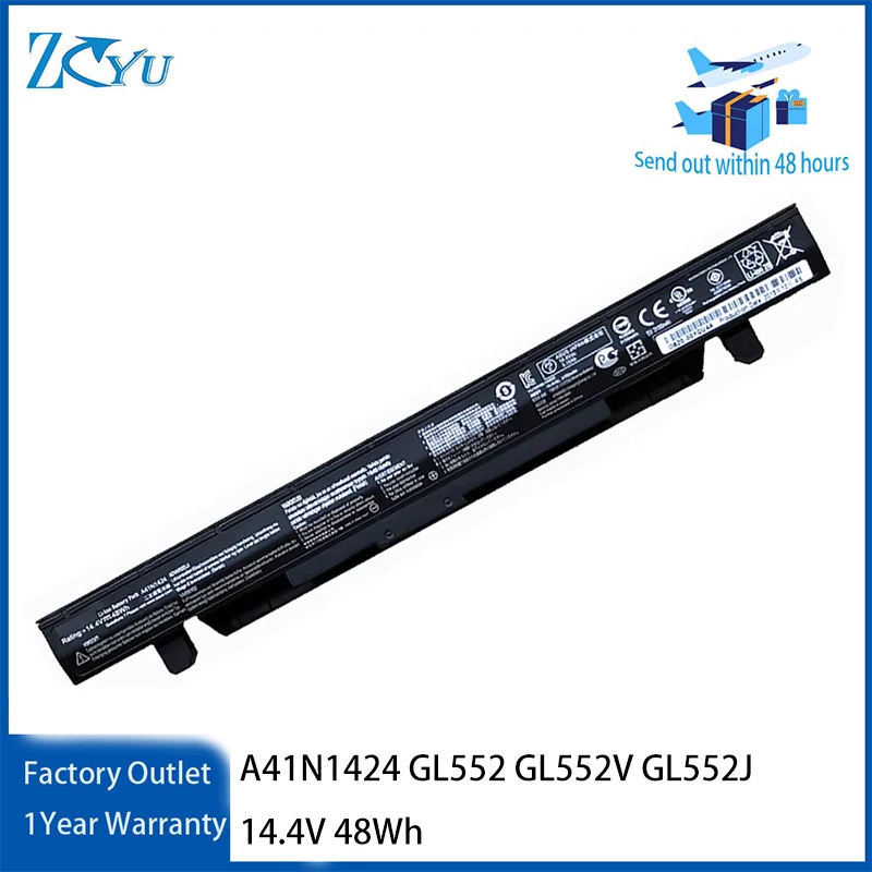 A41N1424 Battery for ASUS ROG ZX50 ZX50J ZX50JX ZX50V ZX50VW GL552 GL552V GL552J 14.4V 48Wh