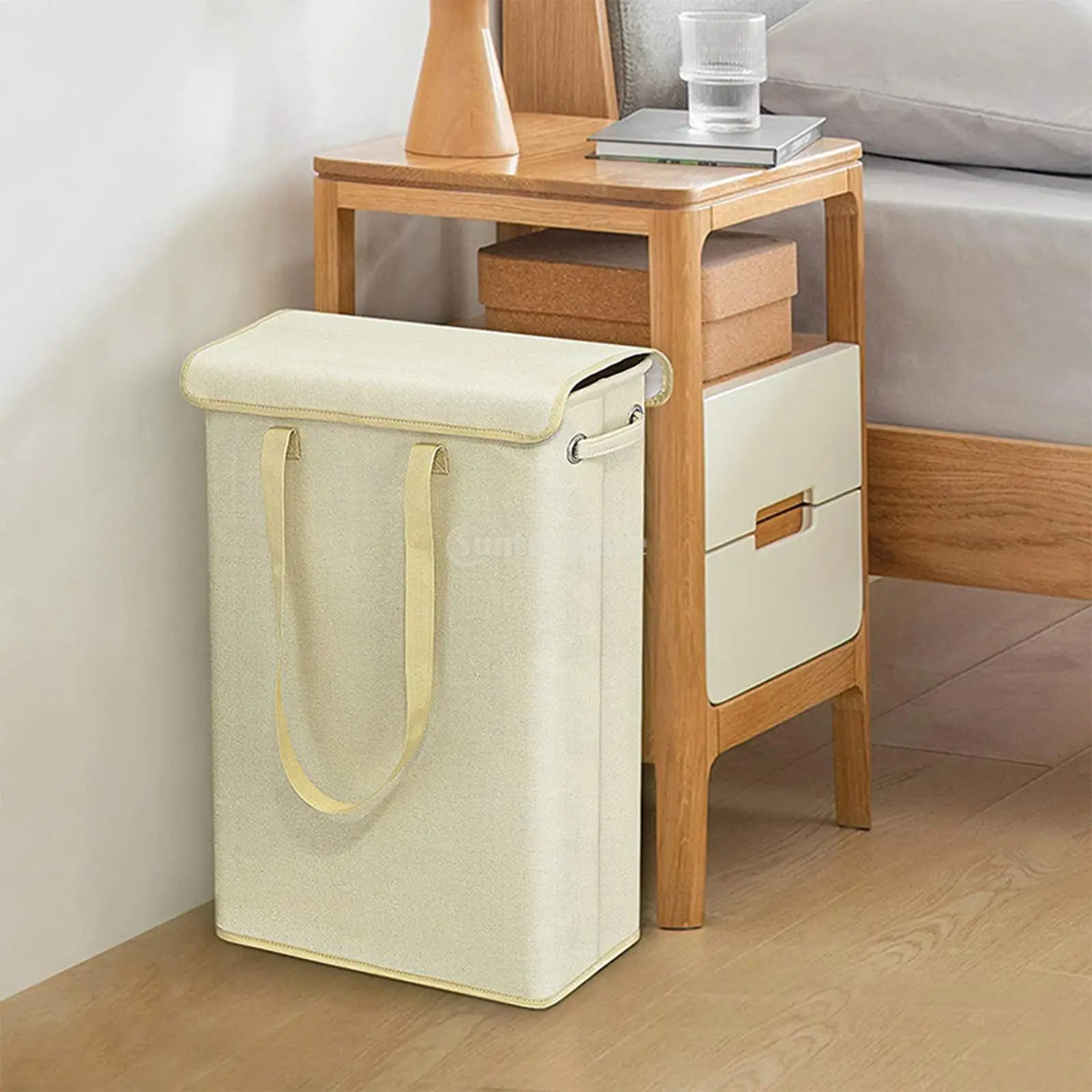 45L Folding Dirty Laundry Basket Washing Clothes Storage for Bathroom Closet Washing Clothes Hamper Bin Bag with Removable Lid