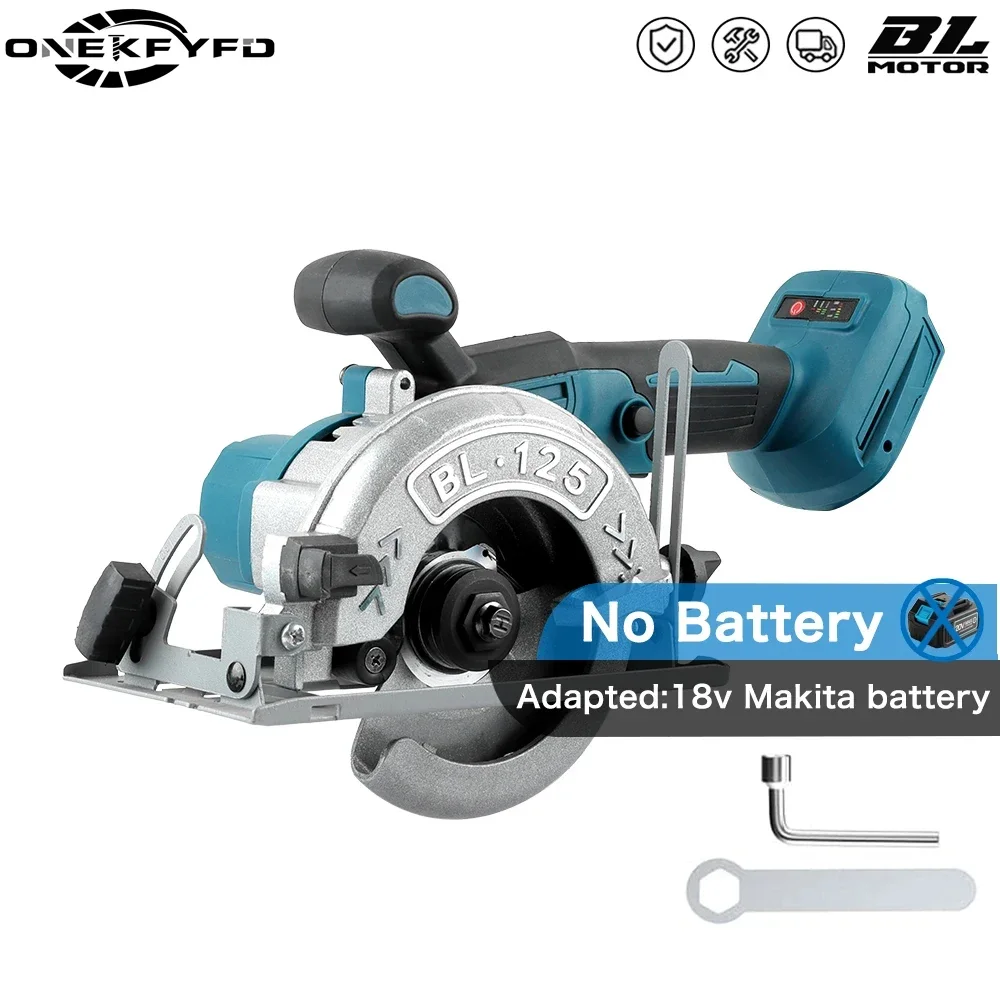 

125mm Brushless Cordless Electric Circular Saw Adjustable Wood Cuttiing Machine Handheld Woodworking Saw for Makita 18V Battery