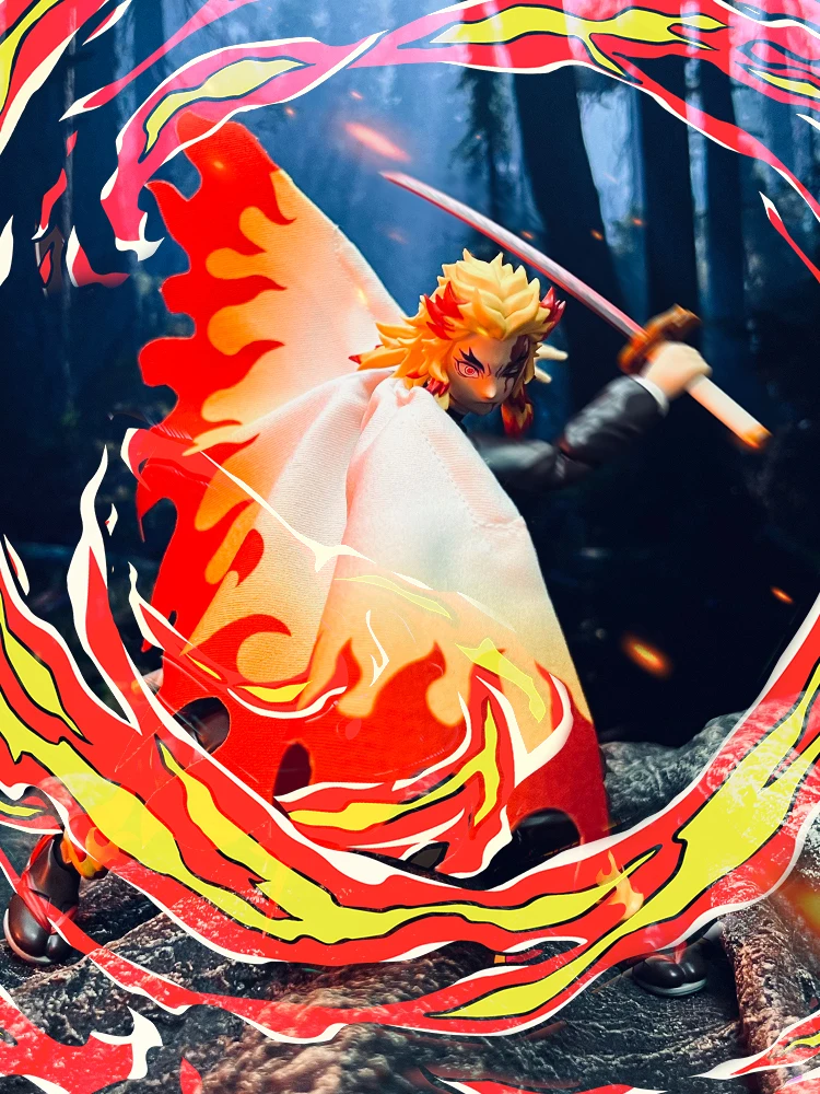 1/12 Rengoku Kyoujurou 애니메이션 피규어 미니 빨간색 흰색 망토 장난감 의류 액세서리 6 "Demon Slayer Shf Figma BUZZmod Soldier