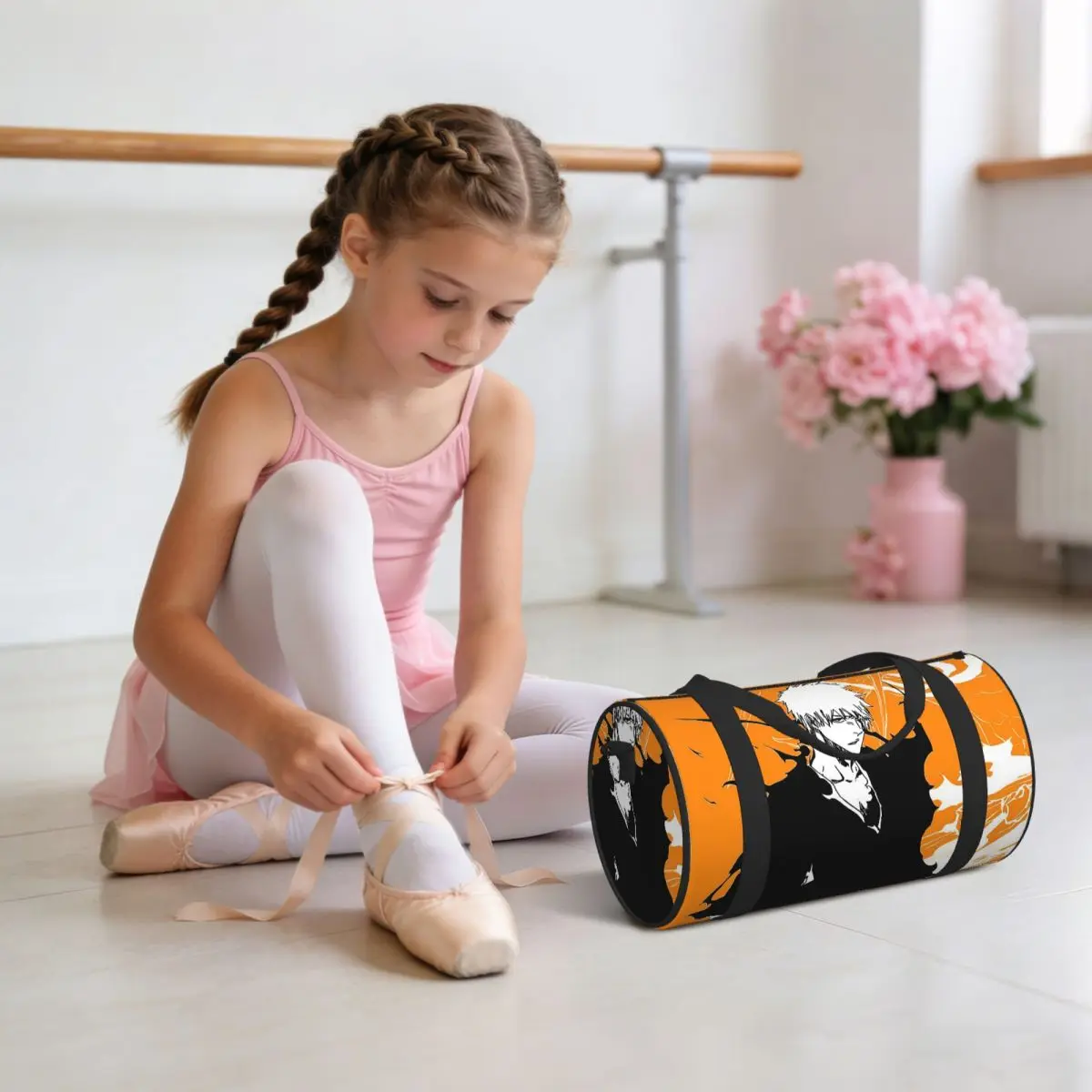 Orange Ichigo Kurosaki Anime Bleach Luggage Bag Multi-Functional Duffle Tote Bag Handbags Gym Bags Fitness Bag for Boys Girls