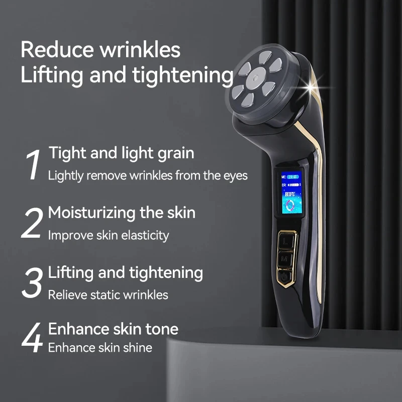 Lobemoky Draagbare 4 In1 Rf Radiofrequentie Ems Gezicht Lifting Huid Aanscherping Schoonheid Persoonlijke Verzorging Anti-Aging Led Beauty Apparaat