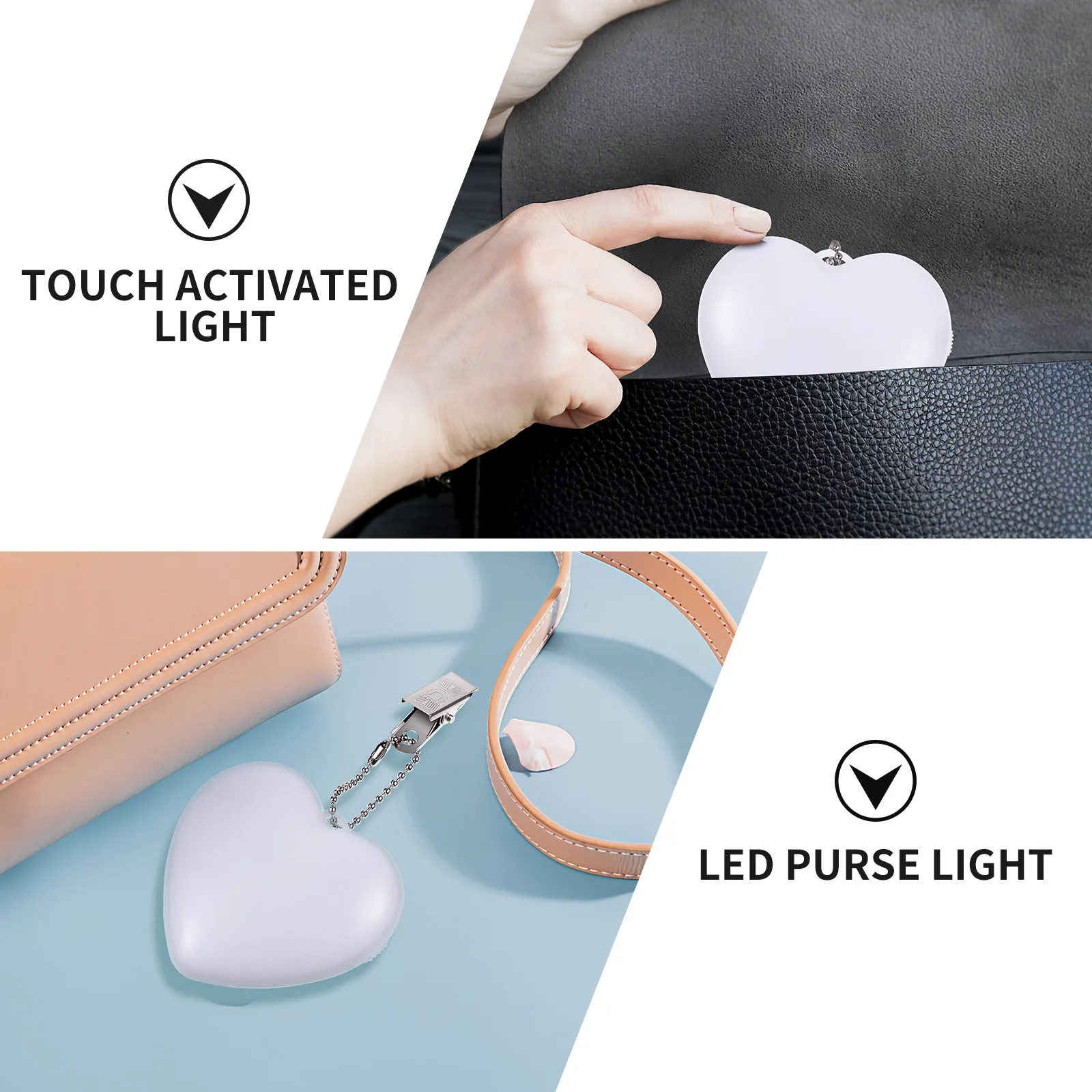 Portable Purse Light with Touch Sensor LED Lamp Compact Handbag Light for Bags Backpacks Night Use Warm Eye Comfortable Lighting