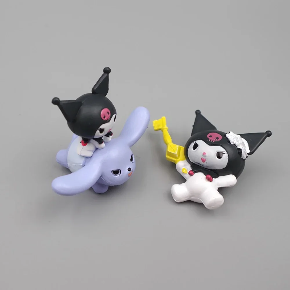 Kawaii Kuromi Sanrio Anime 5.5Cm Figure Adventure Exploration Doll Action Figures DIY Cake Decorate Toys Gifts for Children