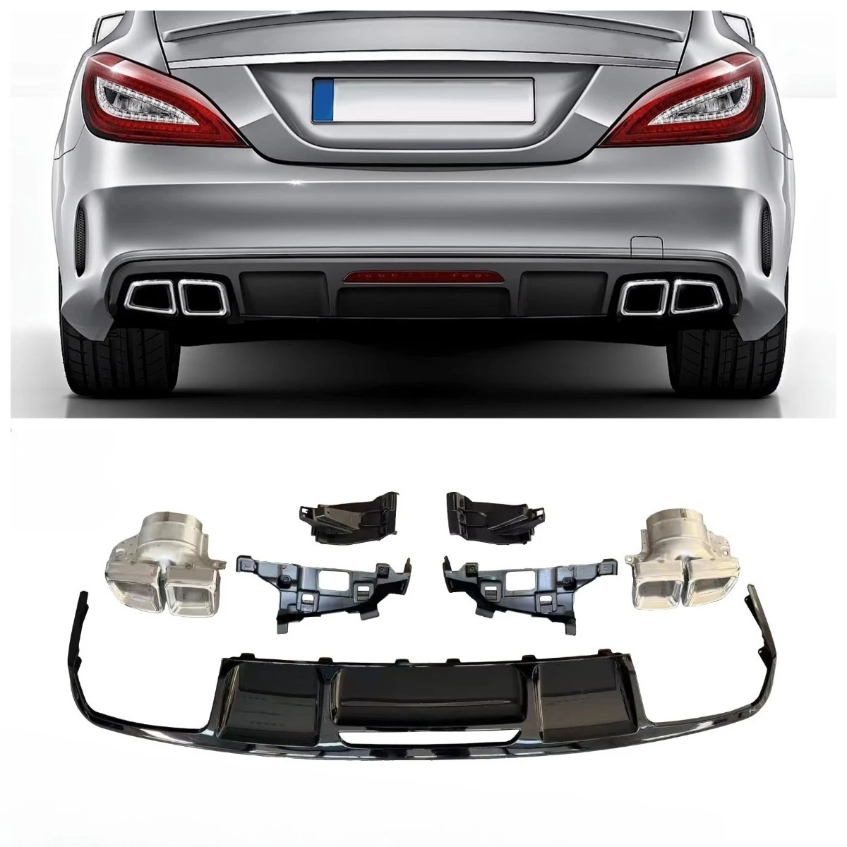 

Original Quality Tail Throat Rear Bumper Diffuser Without LED Light for W218 CLS63 Sedan STYLE