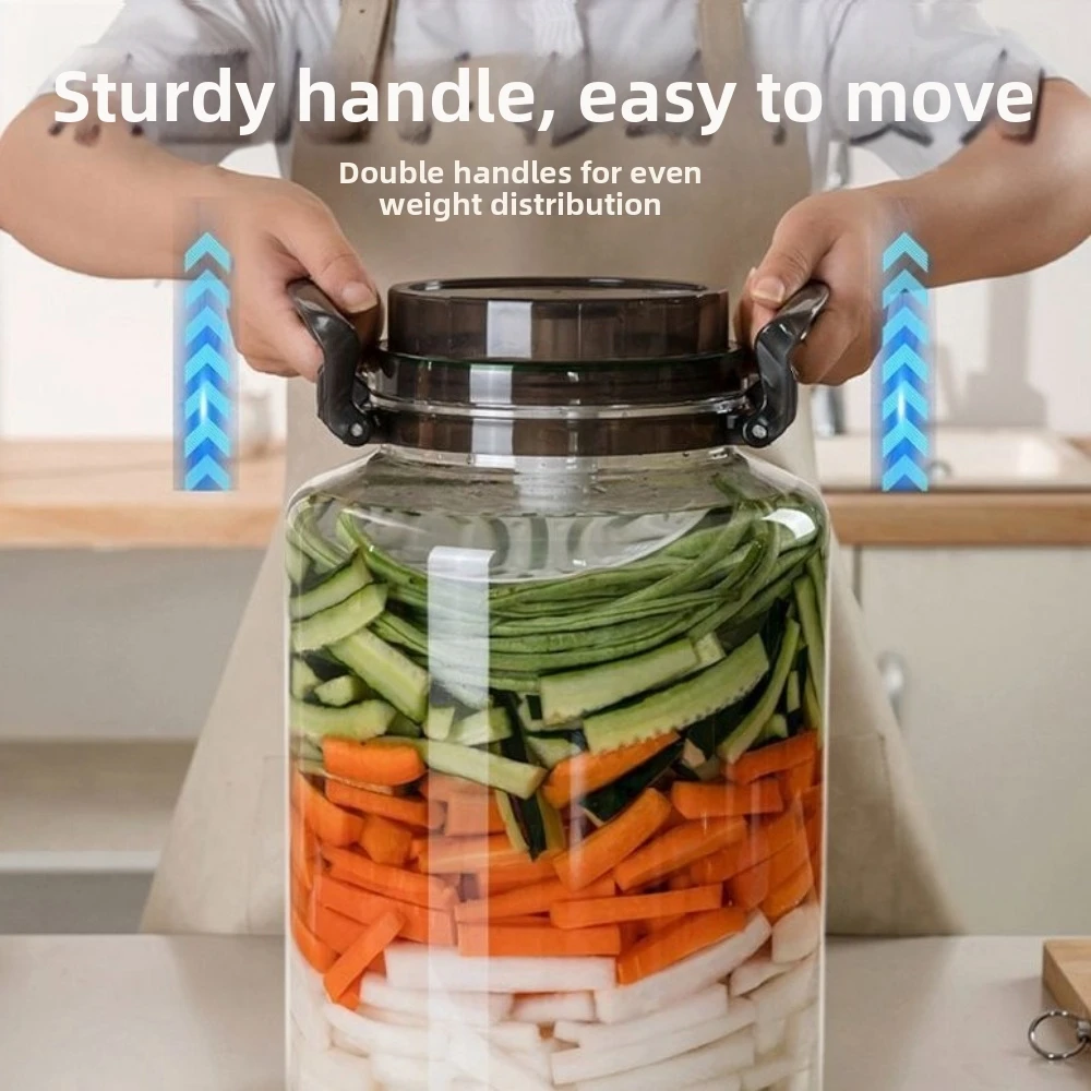 Large Capacity Pickle Jars With Lids Food Grade With Handle Pickle Container Leak-Proof Sealed Hermetic Food Box For Brewing