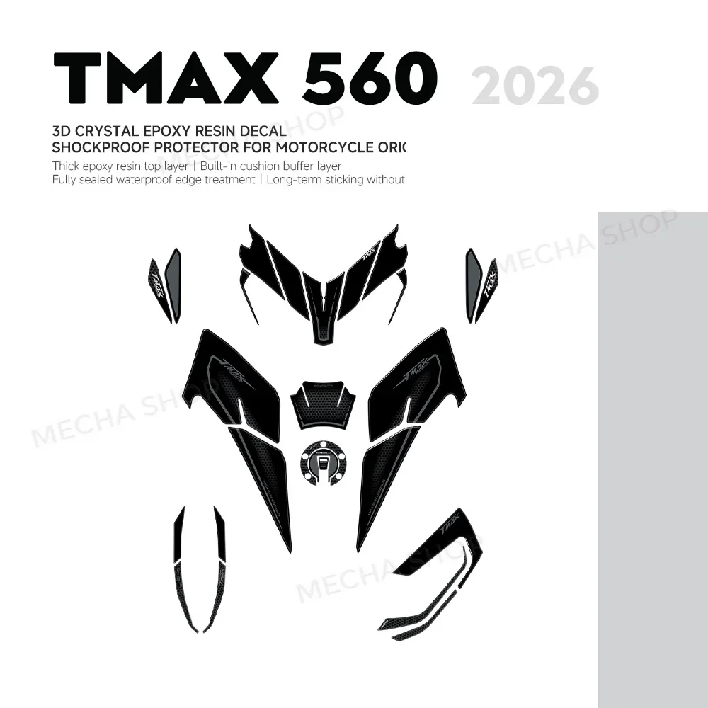 For TMax 560 2025-2026 3D Fuel Cap Protections Motorcycle Accessories 3D Stickers