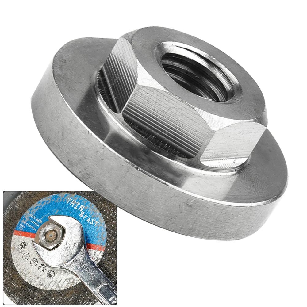 221111  1pc Hexagon Flange Nuts For Angle Grinder 100-Type Disc Quick Change Locking Nut Quick Release Angle Grinder Accessories