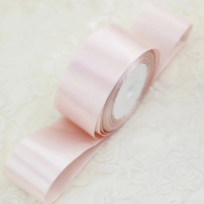 (25 yards/roll) 50mm Cream White Single face satin ribbon webbing decoration gift Christmas ribbons