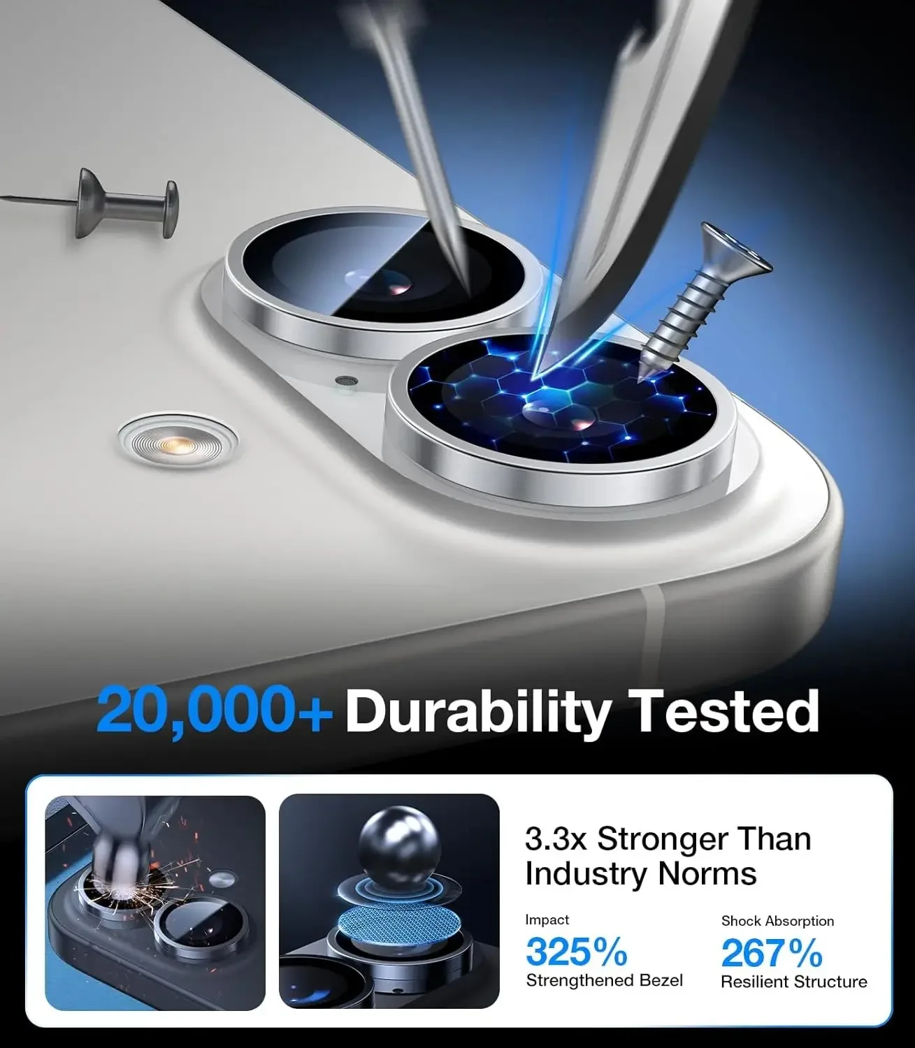 طبقة حماية من الزجاج المقسى لهاتف Apple iPhone 17 للكاميرا الخلفية اللون الأصلي أسود فضي فاتح أرجواني أزرق أخضر