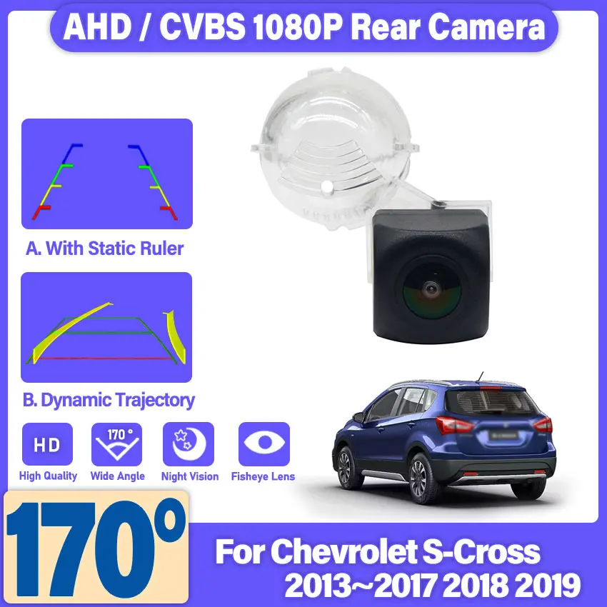 Fish Eye Rear View Camera For Chevrolet S-Cross 2013~2019 HD Night Vision Backup Reverse Parking CVBS Camera Monitor
