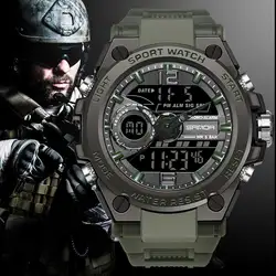 SANDA Men Military Watch Digital 50m Waterproof Wristwatch LED Quartz Clock Sport Watch Male Big Watches Men Relogios Masculino