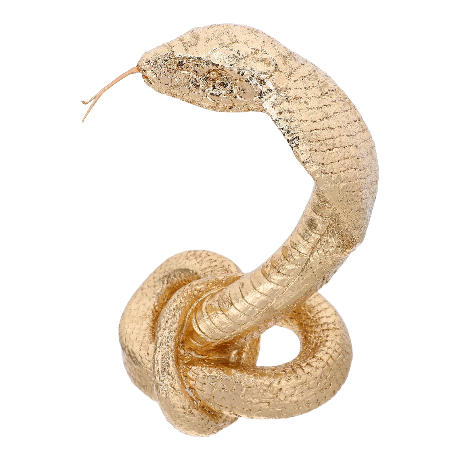 

Golden Resin Snake Statue Feng Shui Wealth Figurine Chinese Animal Sculpture Decor Ornament for Home Office Garden Desktop