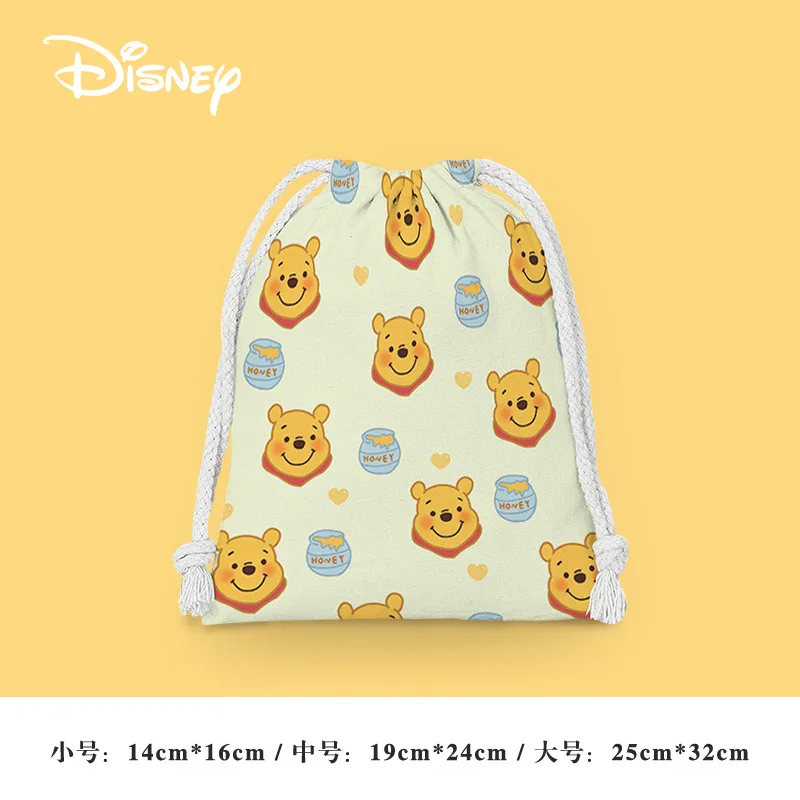 Disney Winnie The Pooh Bundle Pocket Draw String Cartoon Cloth Bag Student Clutter Storage Bag Makeup Bag Portable Toiletry Bags