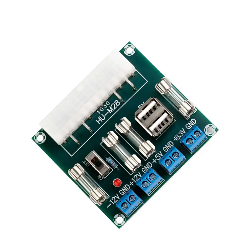 24 Pin Desktop ATX Power Board Computer ATX Breakout Transfer Board Outlet Adapter Extension Module Power Supply