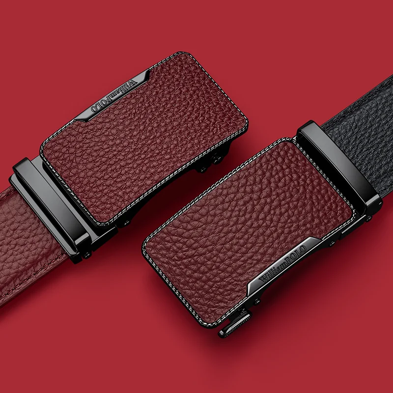 Ceinture d'affaires à la mode pour hommes, ceinture à boucle automatique en cuir, ceinture décontrac