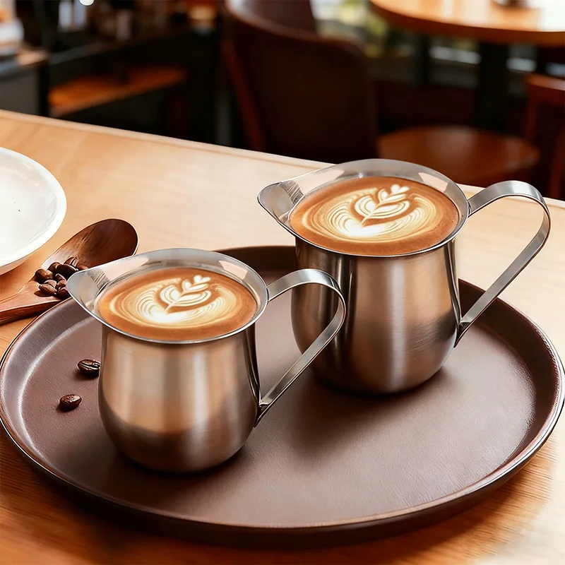Thickened stainless steel milk cup coffee mixing cup milk jug with pointed spout milkshake cup milk tea coffee mixing cup