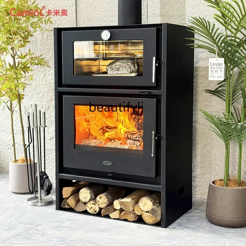 

New arrive Oven fireplace real fire firewood household heating stove villa firewood stove winter rural living room heating
