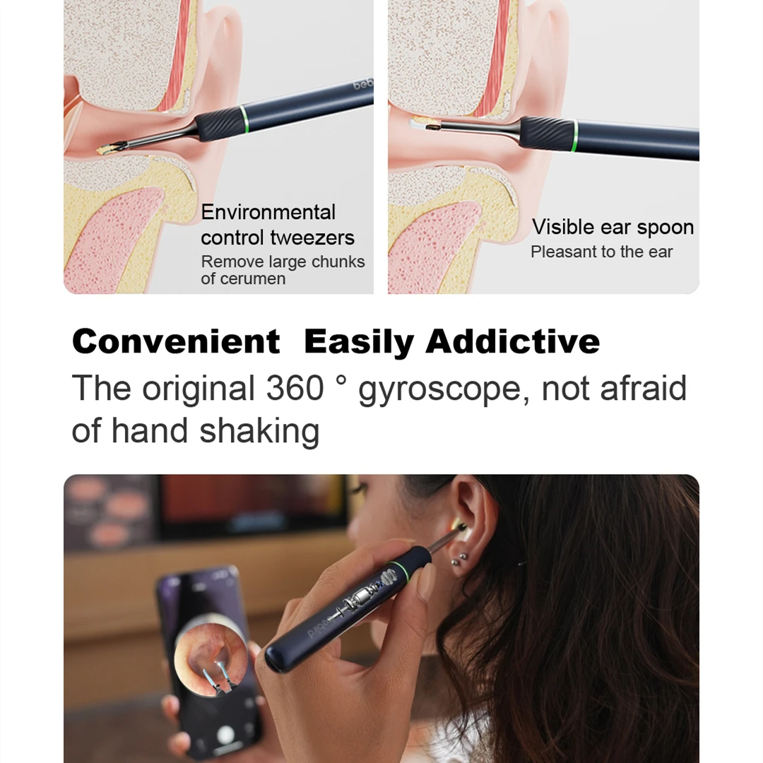 Bebird Note5 Pro Ear Cleaner Smart Visual Ear Sticks Endoscope Tweezers Wax Earpick Mini Camera Otoscope Personal Health Care