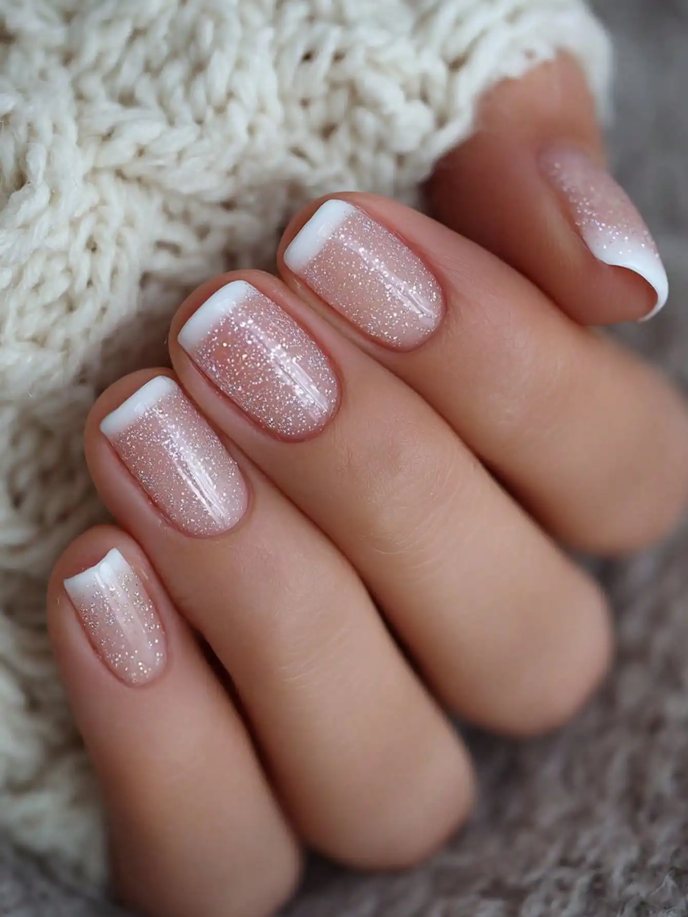 

24pcs Square Sequin White Edged French Fake Nails, Y2K Style, Includes Jelly Gel And Nail File, Suitable For Parties, Events And Daily Wear, For Women And Girls, Comes With Manicure Tools, Versatile Nail Art Set