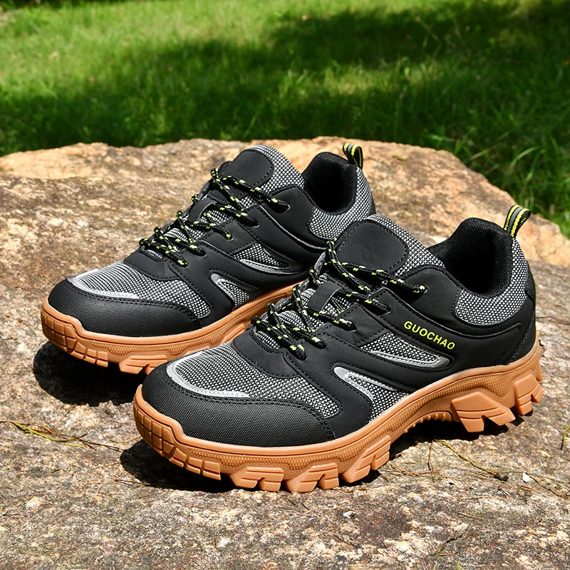 

2025 New Hiking Shoes for Men Durable Anti-slip Sneakers Outdoor Mountain Trail Sports Shoes Lace Up Breathable Climbing Shoes