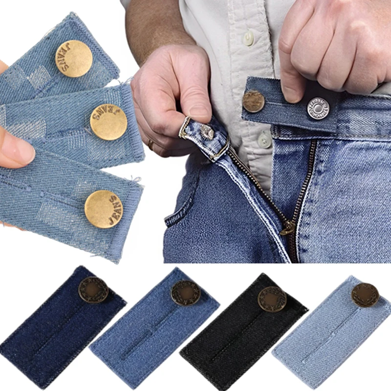 1Pc Jeans Waist Extension Buckle Unisex Waistband Extender Button Pant Elastic Extender Button Waist Belt Extension Buckle New