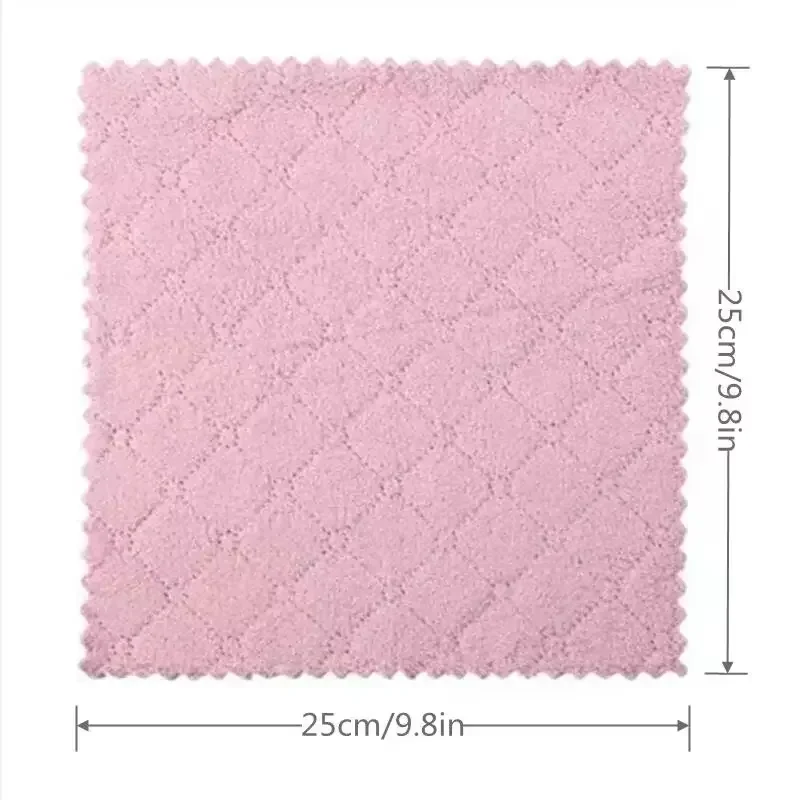 10pcs Double-sided Coral Velvet Ultra-high Absorbent Scouring Pads, Dishcloths, Wipes