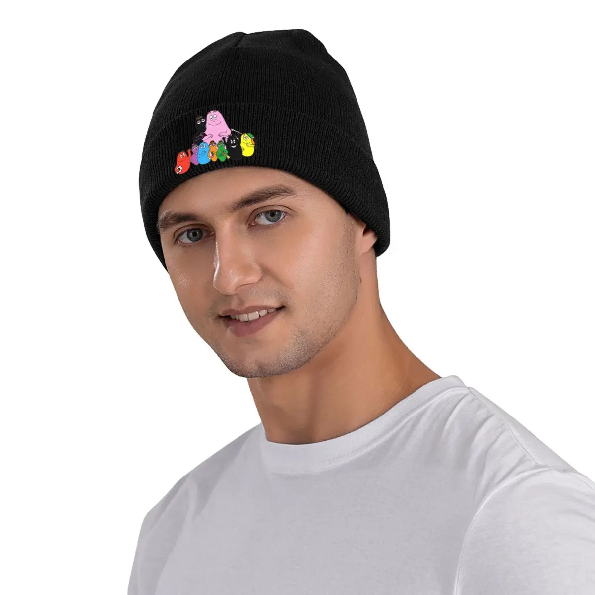 Barbapapa Cartoon Animation Beanie Hats Television Program Fashion Caps Men Women Outdoor Knit Hat Autumn Winter Warm Beanie Hat