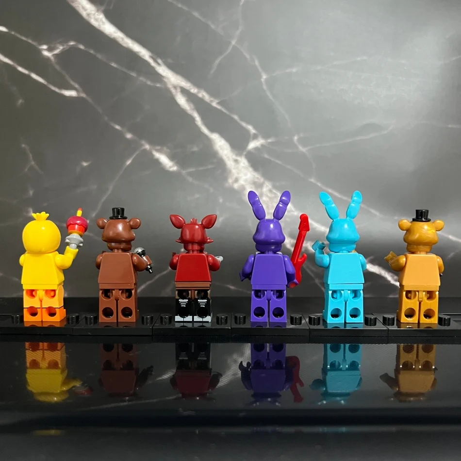 6 Stück FNAF Actionfiguren Spielzeug aus Five Nights, Ornamente, zusammengebautes Spielzeug, DIY-Modell, Spielzubehör, Kindergeburtstagsgeschenke – Detail 10