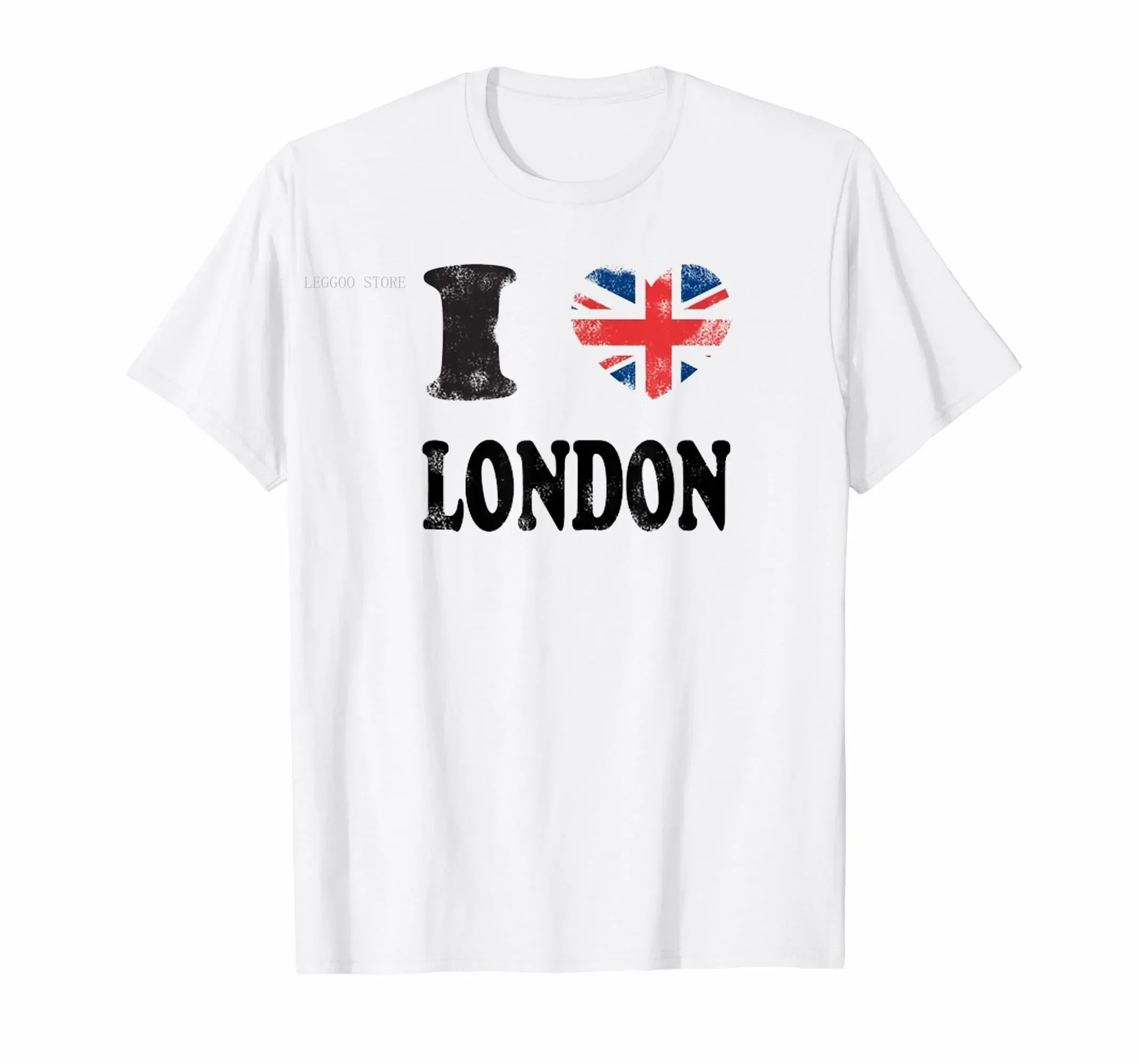 I Love London T Shirts Eiffel Tower Funny Design Double-Decker Bus British Flag Fashion Tshirt Homme Hipster Vintage Unisex Tops