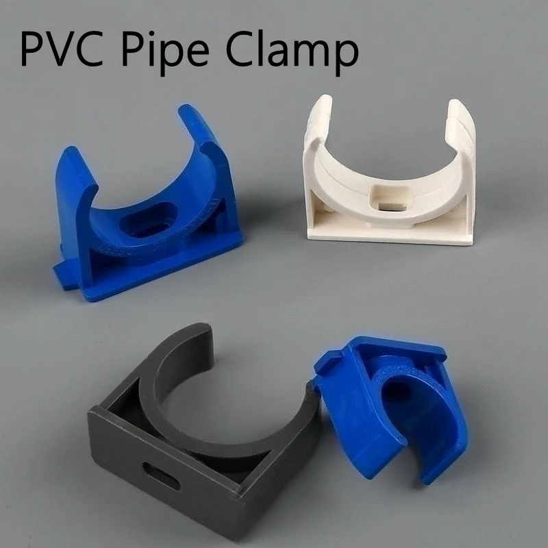 2~10PCS I.D 20~50mm PVC Pipe Clamp Aquarium Fish Tank Garden Irrigation U Type Water Supply Tube Plastic Connector Bracket