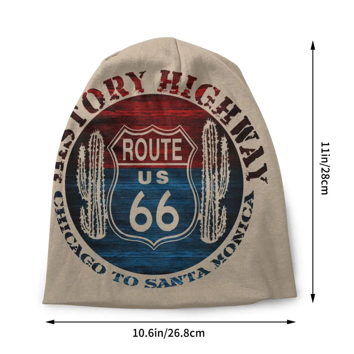 Route 66 America Road Vintage Trip Skullies Beanies Caps Unisex Winter Warm Knitting Hat Cool Adult Bonnet Hats Outdoor Ski Cap